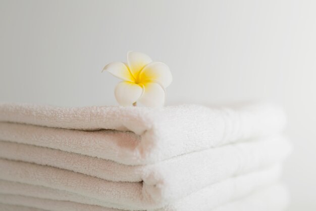 Stacked white towels