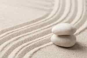 無料写真 マインドフルネスの概念で積み重ねられた禅大理石の石の砂の背景