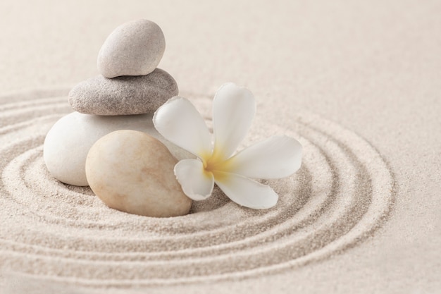 Stacked Zen Stones Sand Background Art Of Balance Concept