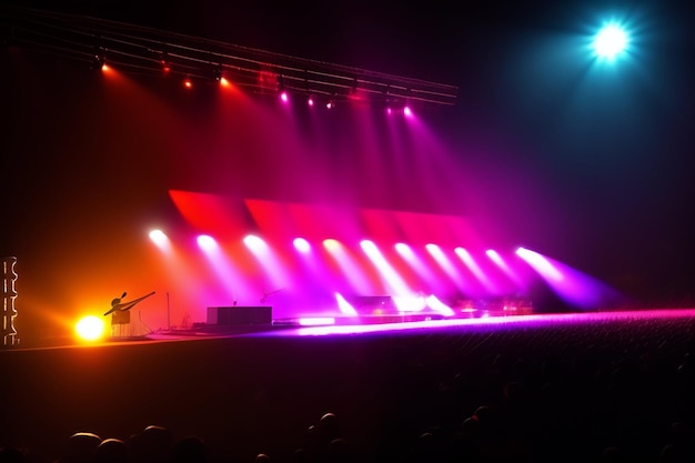 A stage with a band playing on it