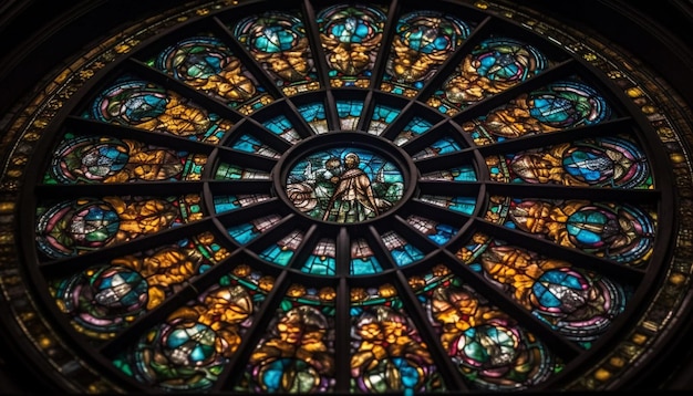 A stained glass window in the church of st. louis.