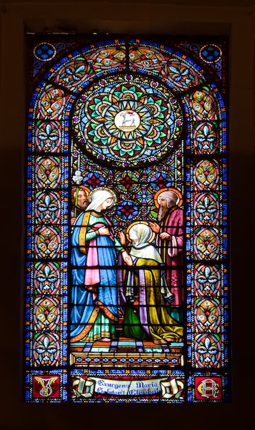 stained-glass window in church