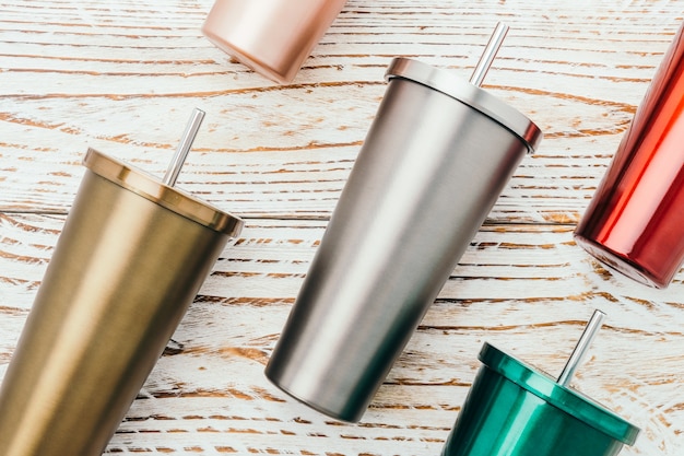 Free photo stainless and tumbler cup