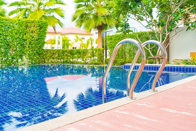 Free photo stair swimming pool in beautiful luxury hotel pool resort