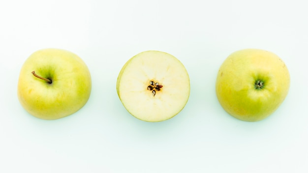 Stalk calyx seeds and pulp of apple