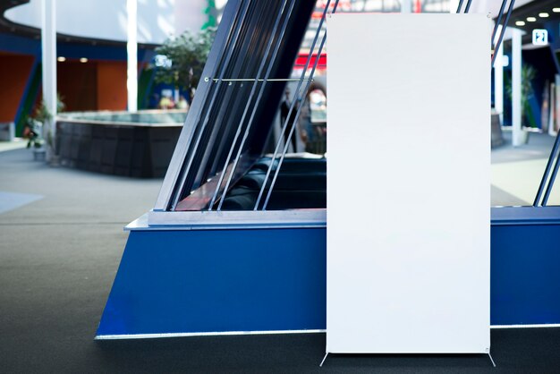 standing blank billboard in mall