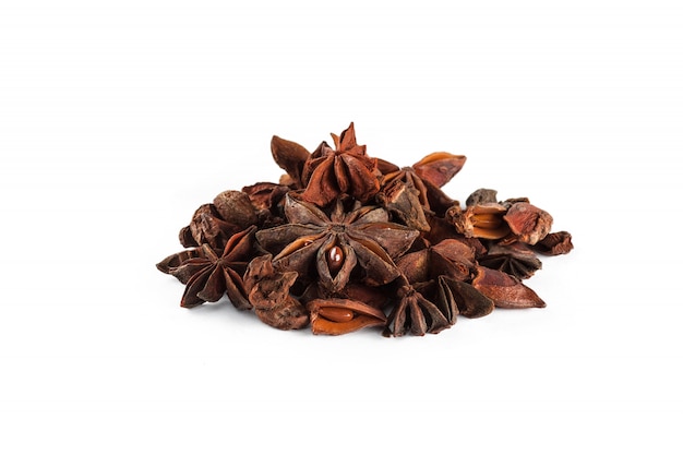 Star anise on white