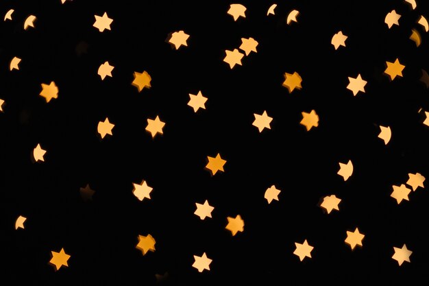 Star-shaped lights on black