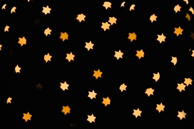 Star-shaped lights on black