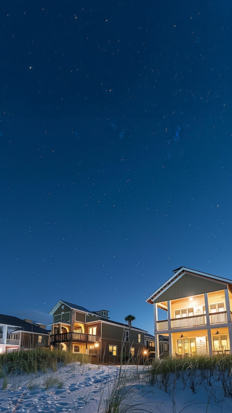 무료 Photo 도시 위의 별빛 하늘