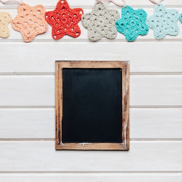 Stars made of wool above slate