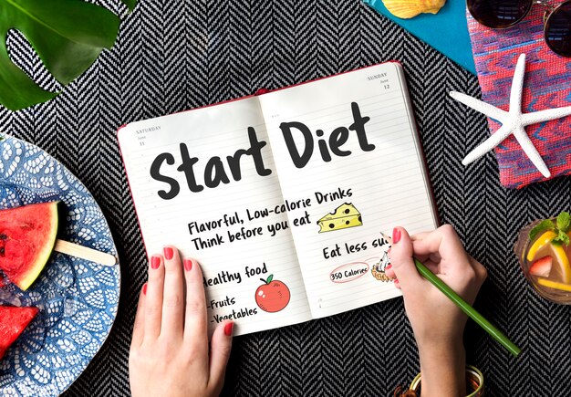 Начать Диету Питание Выбор Здоровой Концепции Веса