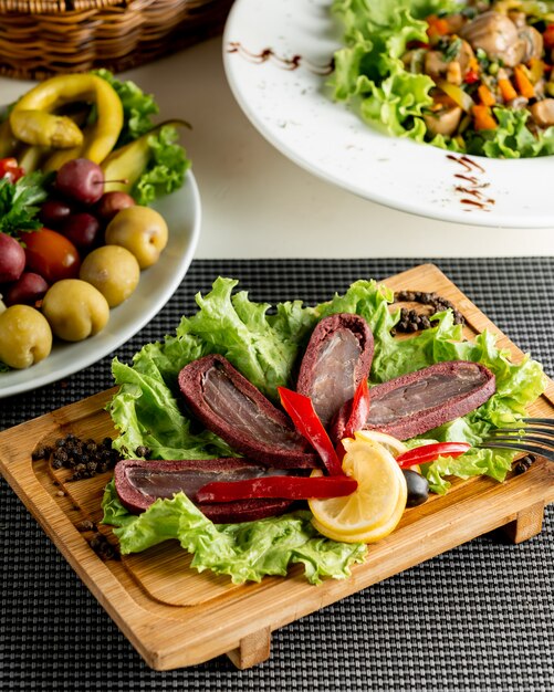 starters with vegetables on the table