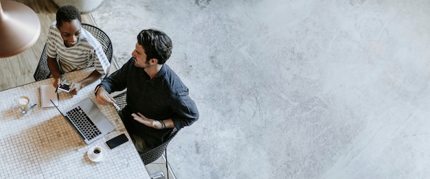 Startup business people discussing in a cafe