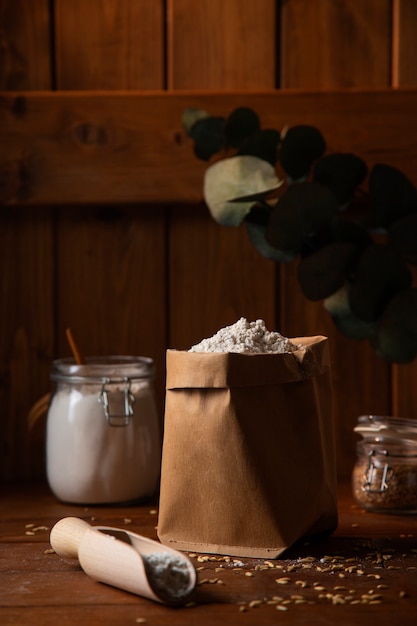 Free photo stashed flour used for cooking