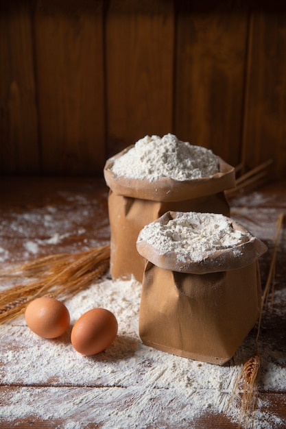 Free photo stashed flour used for cooking