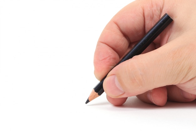 Stationary pencil in a hand