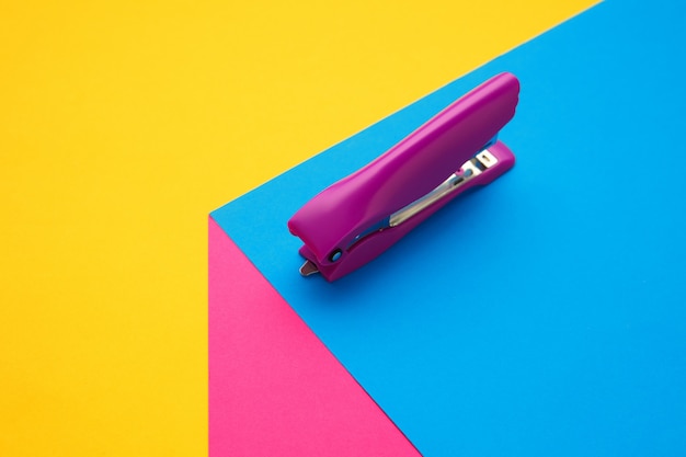 Stationery in bright pop colors with visual illusion effect, modern art. Collection, set for education. . Youth culture, stylish things around us. Trendy creative workplace.