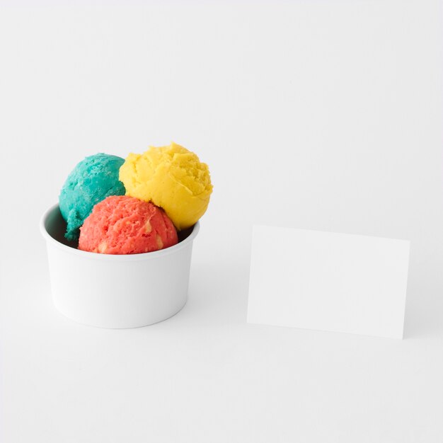 Stationery ice cream concept with business card