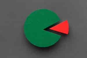 Foto gratuita concetto di statistiche con vista dall'alto del grafico a torta