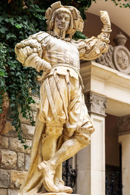 Free photo statue at the peles castle in romania