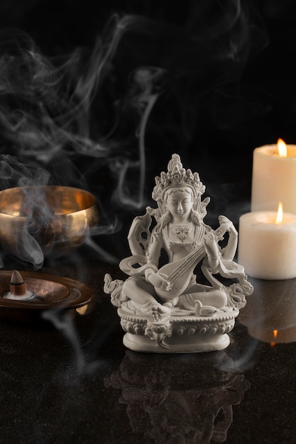 Free Photo statuette representing buddha for tranquility and meditation
