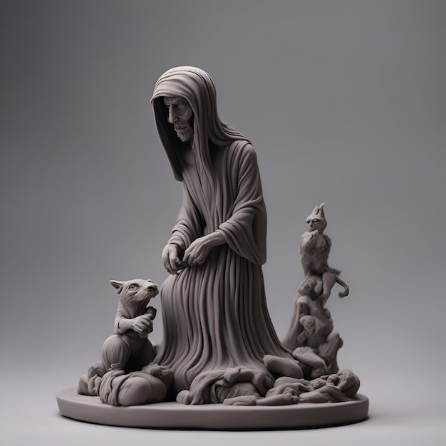 Foto gratuita statuetta della vergine maria con il bambino gesù illustrazione 3d