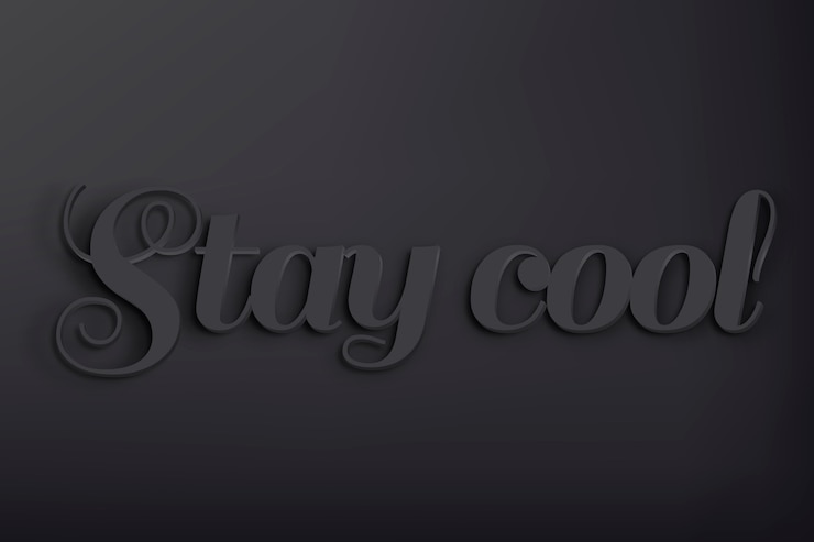 Free Photo stay cool word in black 3d text style