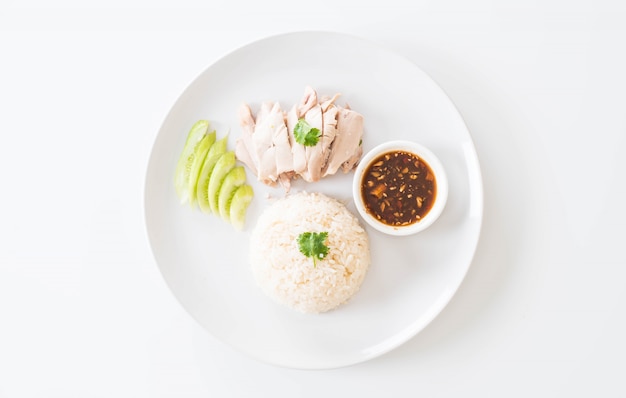 Steamed chicken with rice