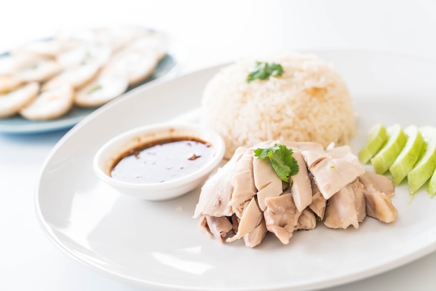 Steamed chicken with rice