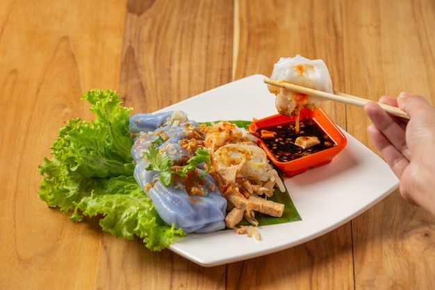 Steamed chives dumplings placed on a plate