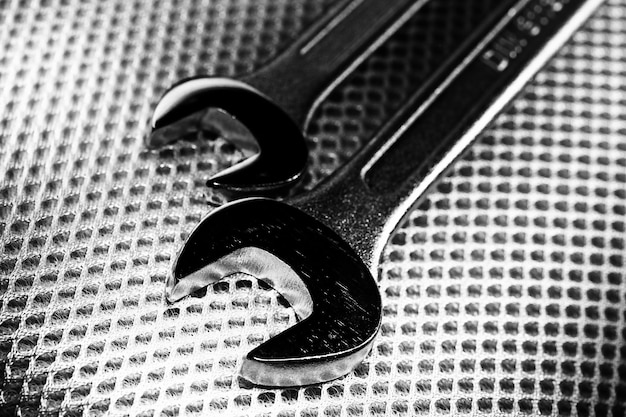 Free photo steel wrenches tools