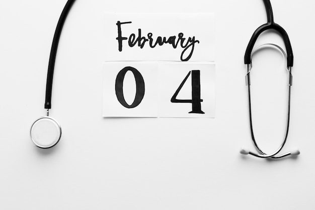 Free photo stethoscope and february 4 writing