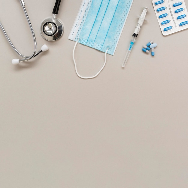 Stethoscope and medical mask