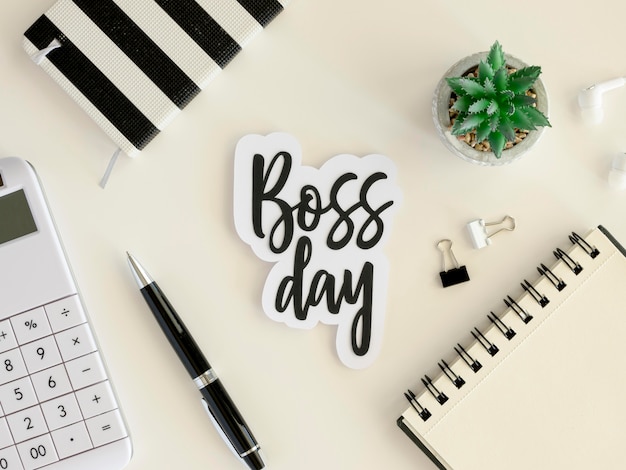 Sticker with boss day