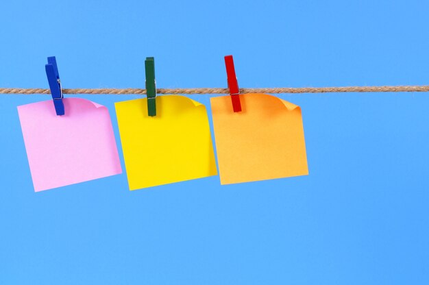 Sticky notes on a rope