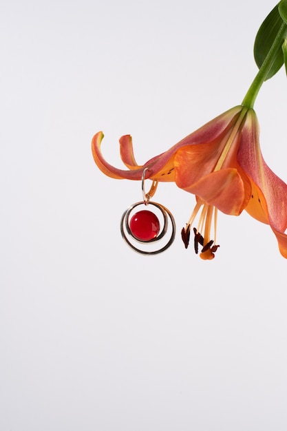 Free photo still life of aesthetic earrings