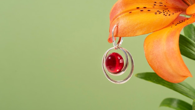 Free photo still life of aesthetic earrings