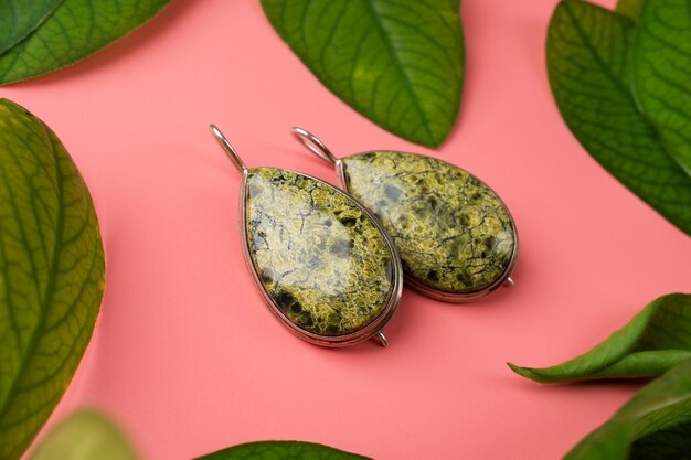 Still life of aesthetic earrings
