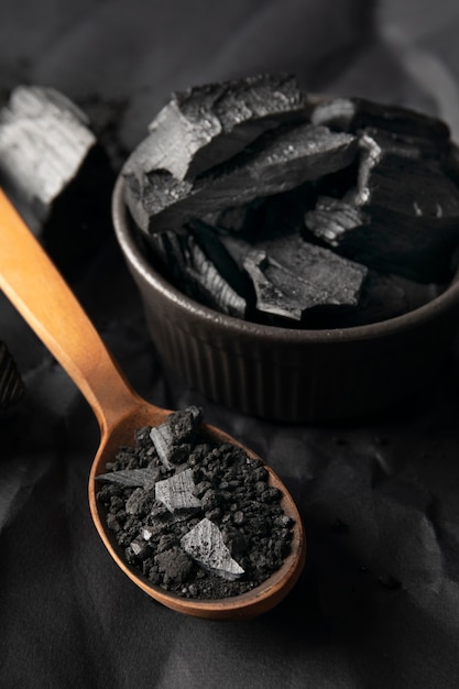 Free photo still life of ashes with charcoal