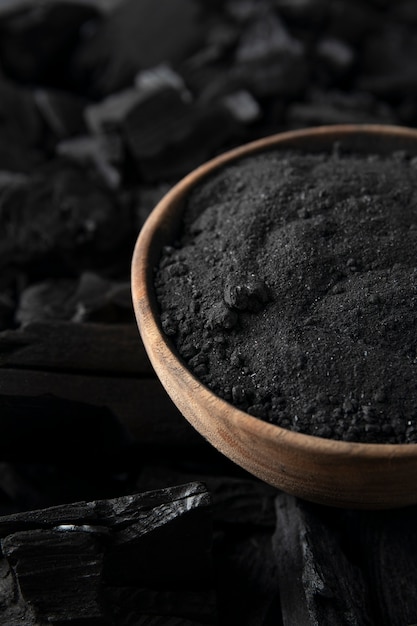Free photo still life of ashes with charcoal