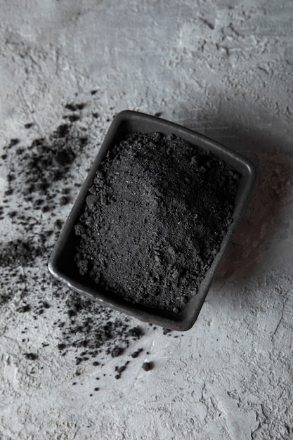 Still life of ashes with charcoal