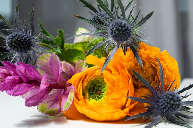 Still life of beautiful flowers