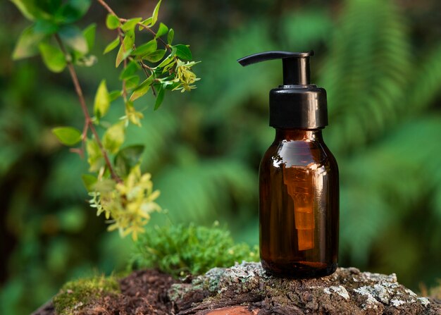 still life of beauty products based on regenerative agriculture