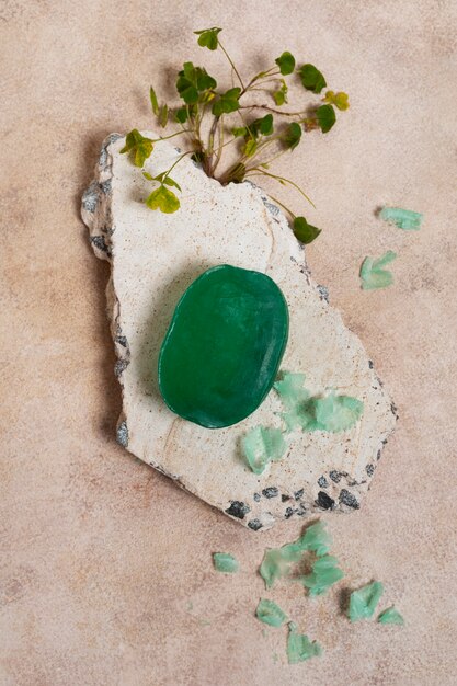 still life of beauty products based on regenerative agriculture