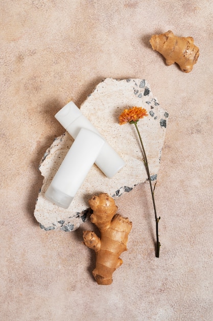 Free photo still life of beauty products based on regenerative agriculture