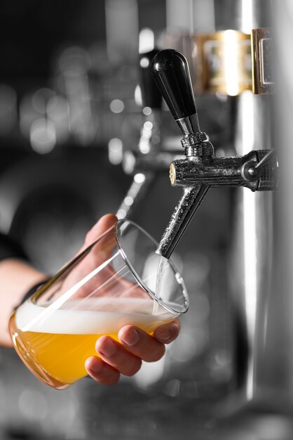 Still life of beer brewing elements