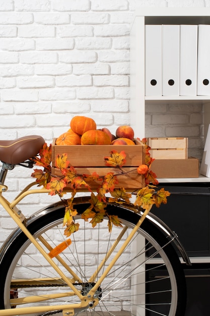 Free photo still life of bicycle basket