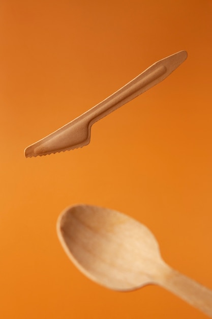 Still life of cardboard organic dinnerware