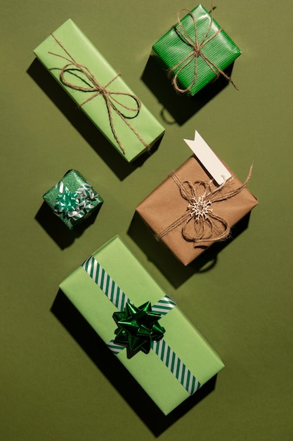 Still life of christmas gift boxes